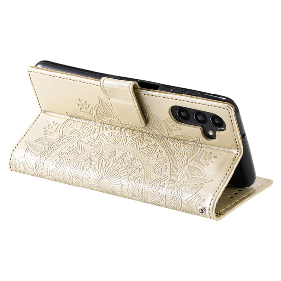 Etui z klapką do Samsung Galaxy S23 FE, Mandala, złote
