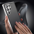 Etui do Samsung Galaxy S24 Ultra, Privacy Dual Glass, srebrne