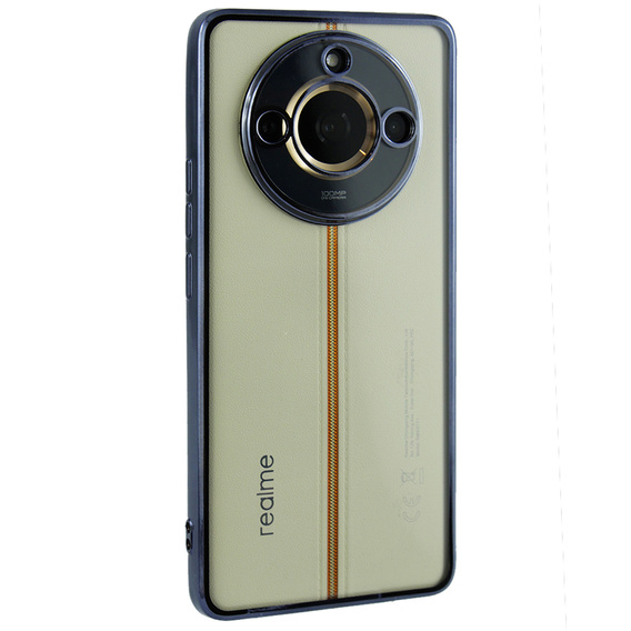 Etui do Realme 11 Pro 5G / Pro+ 5G, Electroplating Frame, przezroczyste / czarne