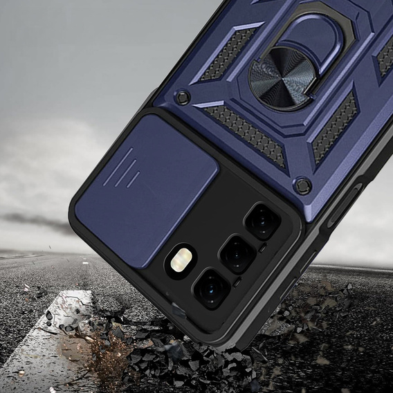 Etui pancerne do Infinix Hot 50 4G, CamShield Slide, niebieskie