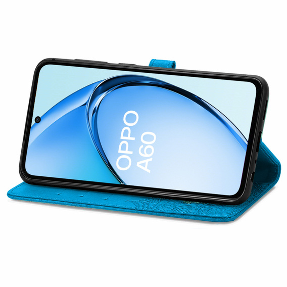 Etui z klapką do Oppo A60, Mandala, niebieskie