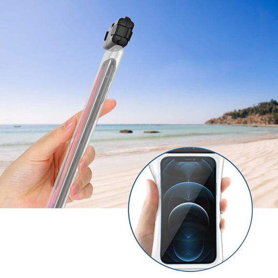 Tech-Protect Uniwersalne Wodoodporne Etui na telefon, Clear/Black