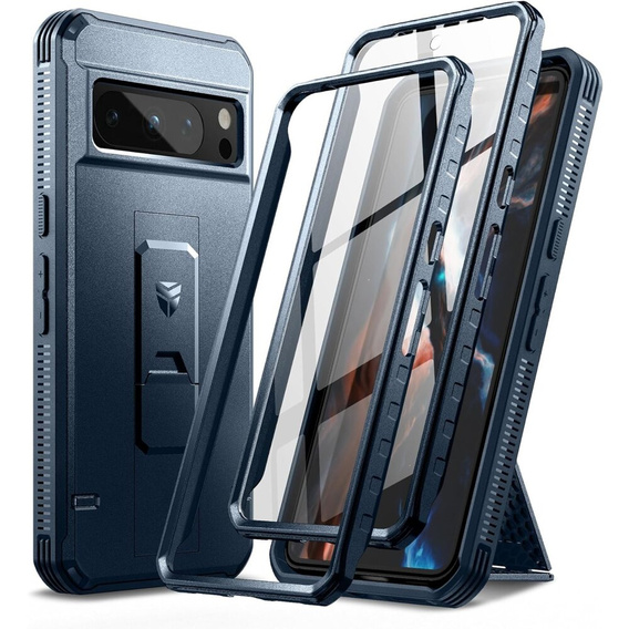 Etui pancerne do Google Pixel 8 Pro, Dexnor Full Body (Two Frames), niebieskie