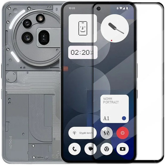 Szkło Hartowane 3D do Nothing Phone 3A Pro, czarna ramka