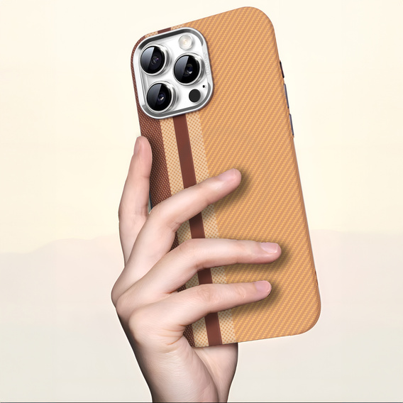 Etui do iPhone 16 Pro, Carbon Fiber MagSafe, żółte