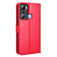 Etui z klapką do Infinix Hot 20i, Crazy Horse Wallet, czerwone