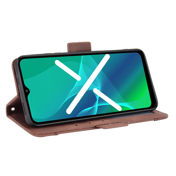 Etui z klapką do Realme GT2 Pro, Card Slot, brązowe