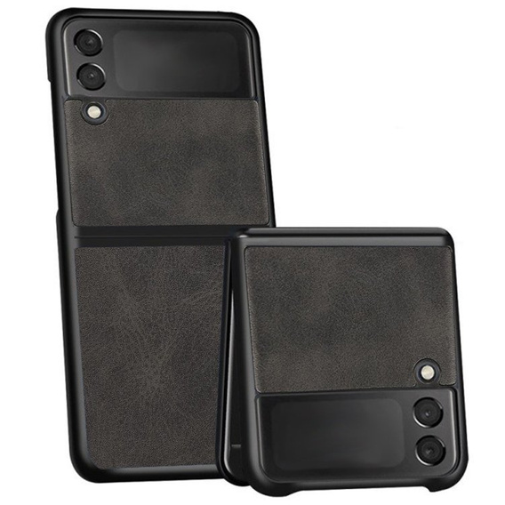 Etui Cowhide Grain do Samsung Galaxy Z Flip 3, Black