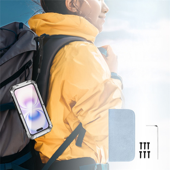 Etui R-JUST z podstawką i wbudowanym szkłem do iPhone 17