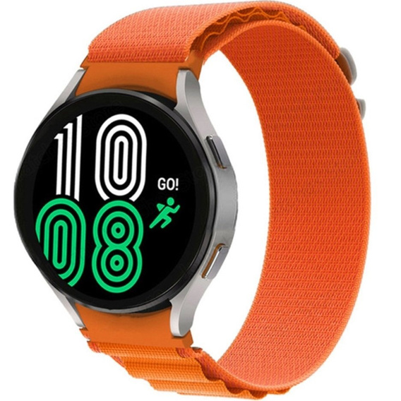 Pasek Nylonowy do Samsung Galaxy Watch 4/5/6 40/42/43/44/45/46/47mm, Pomarańczowy