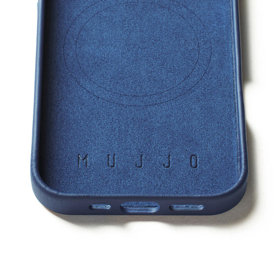 Etui Mujjo Skórzane do iPhone 16 Pro Max, MagSafe, niebieskie