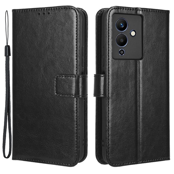 Etui z klapką do Infinix Note 12 5G, Crazy Horse Wallet, czarne