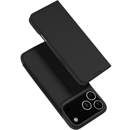 Etui Dux Ducis do iPhone 17 Pro, Skin Pro, z klapką, z miejscem na kartę, czarne