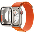 Zestaw Pasek Nylonowy + Etui 2w1 do Apple Watch 7/8/9 45mm, Pomarańczowy
