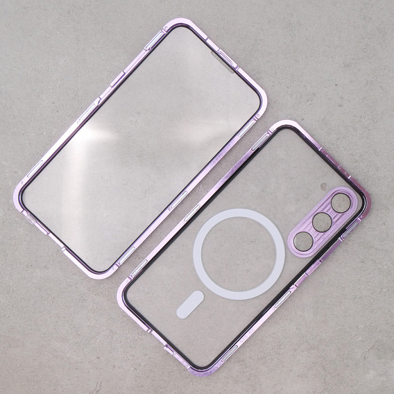 Etui Magnetic Dual Glass MagSafe do Samsung Galaxy S23, fioletowe