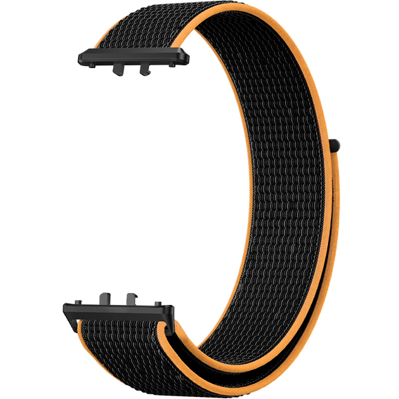 Pasek Nylonowy do Samsung Galaxy Fit 3, Czarny/Pomarańczowy