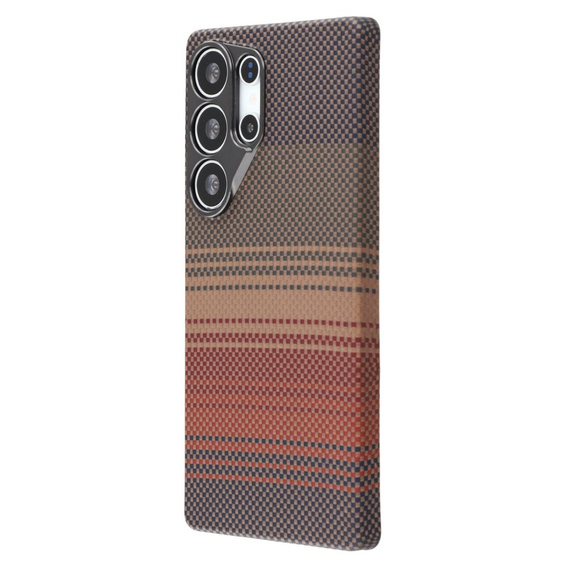 Etui do Samsung Galaxy S24 Ultra – magnetyczne Aramid Fiber, pomarańczowe