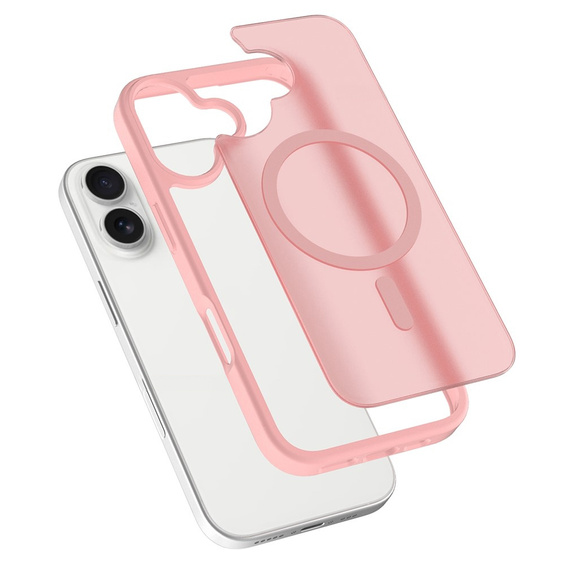 Etui Matt Case do iPhone 17, do MagSafe, półprzezroczyste różowe