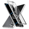 Etui do Samsung Galaxy S24, Magnetic Dual Glass, srebrne