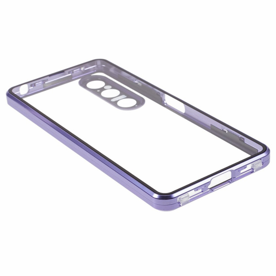 Etui do Sony Xperia 1 V, Magnetic Dual Glass, fioletowe