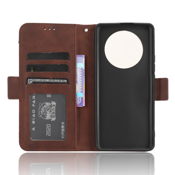 Etui z klapką do Realme 11 Pro 5G / Pro+ 5G, Card Slot, brązowe