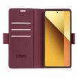 Etui do Xiaomi Redmi Note 13 5G, ERBORD Glossy Litchi, portfel z klapką, czerwone
