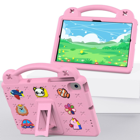 Etui do Lenovo M10 X306 2 Gen /  M10 Plus TB-X606 10.3 / Samsung Tab A 10.1 T510/515 / K10 X6C6, Cute Patterns, z podstawką, Różowe