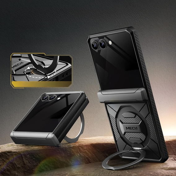 Etui Tongate MECH z MagSafe do Samsung Galaxy Z Flip7 FE / Z Flip6, zielone