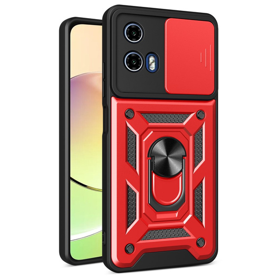 Etui pancerne do Motorola Moto G24 / G24 Power / G04, CamShield Slide, czerwone