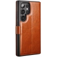 Etui z klapką do Samsung Galaxy S25 Ultra, QIALINO Leather Wallet, brązowe