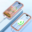 Etui do iPhone 16 Pro, Shockproof Hybrid, z folią na ekran, do MagSafe, różowe