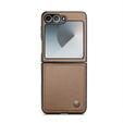 Etui do Samsung Galaxy Z Flip7, CASEME Litchi Leather, brązowe