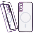 Etui Magnetic Dual Glass MagSafe do Samsung Galaxy S21, fioletowe