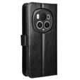 Etui z klapką do Honor Magic 6 Pro 5G, Crazy Horse Wallet, czarne