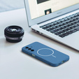 Etui silikonowe do Samsung Galaxy A17 5G, do MagSafe, niebieskie