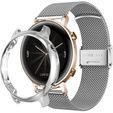 Bransoleta + Etui z osłoną na ekran do Huawei Watch GT 4 41mm, Srebrna