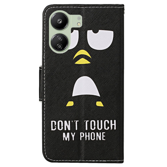 Etui z klapką do Xiaomi Redmi 13C / Poco C65, Wallet, Don't Touch My Phone czarne