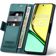 Etui do Realme C67 4G, ERBORD Glossy Litchi, portfel z klapką, zielone