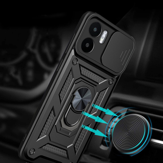 Etui pancerne do Xiaomi Redmi A1 4G / A2 4G, CamShield Slide, czarne