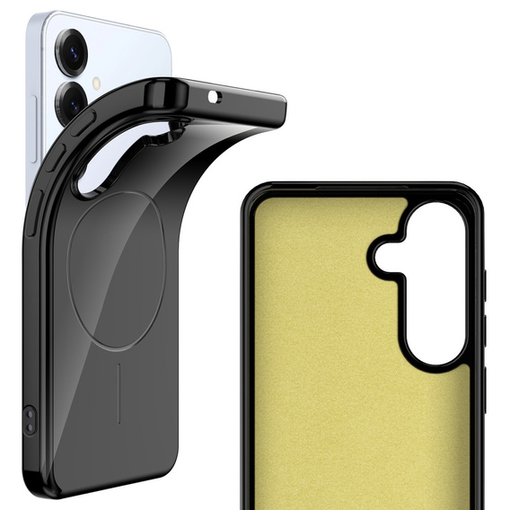 Etui do Samsung Galaxy S25 FE, Silicone Lite, do MagSafe ze smyczką, czarne