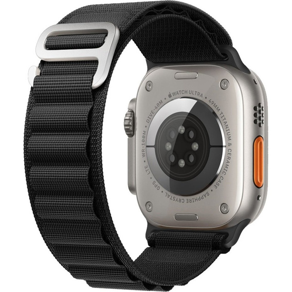 Zestaw Pasek Nylonowy + Etui 2w1 do Apple Watch 4/5/6/SE 44mm, Czarny