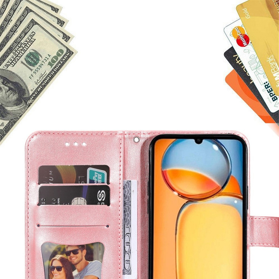 Etui z klapką do Xiaomi Redmi 13C / Poco C65, Mandala, różowe