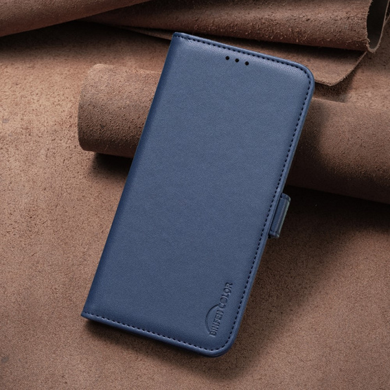 Etui z klapką do Samsung Galaxy A15, BINFEN Wallet, niebieskie + szkło 9H