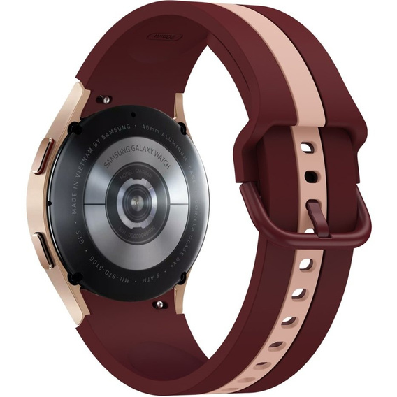 Pasek Silicone Strap Sports do Samsung Galaxy Watch 4/5/6 40/42/43/44/45/46/47mm, Bordowy / Różowy