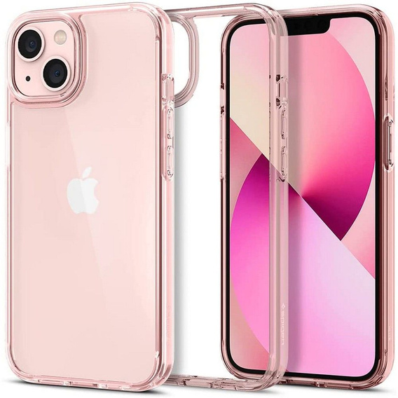 Etui Spigen do iPhone 13, Ultra Hybrid, różowe + szkło