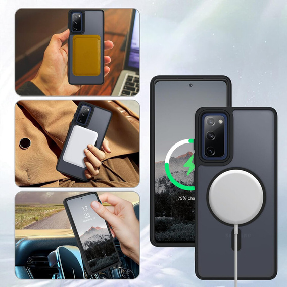 Etui do Samsung Galaxy S20 FE, do MagSafe, ERBORD Matt Case, czarny + Szkło na ekran