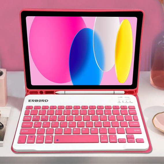 Etui z klawiaturą do iPad 11" 2025 A16 (11 gen.) / iPad 10.9" 2022 (10 gen.), Pen Slot, magenta