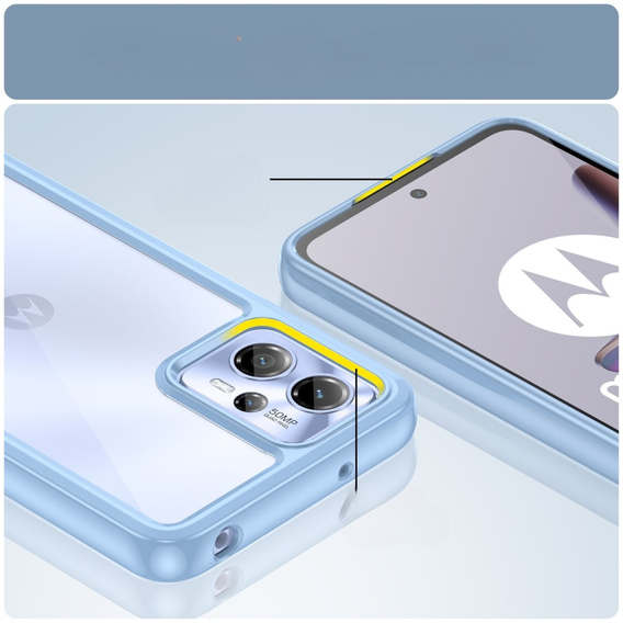 Etui do Motorola Moto G13 / G23, Fusion Hybrid, przezroczyste / niebieskie
