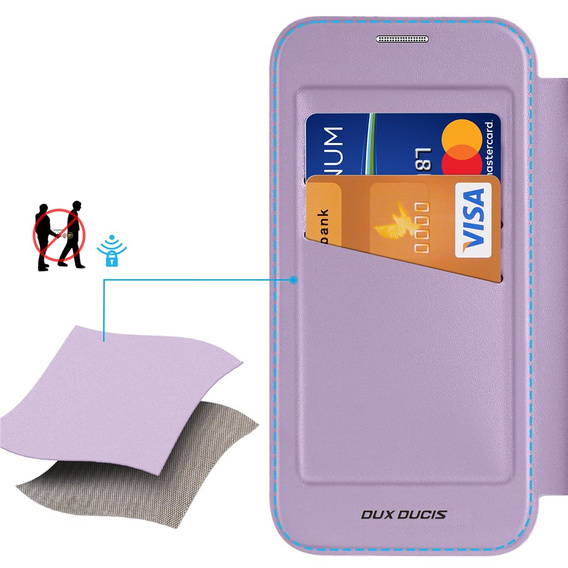 Etui Dux Ducis do iPhone 17 Pro Max, Skin X Pro,  z klapką, do MagSafe, fioletowe