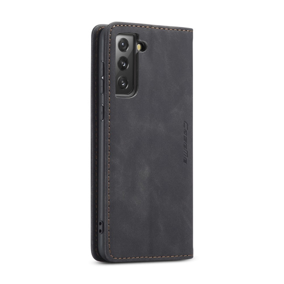 Etui CASEME do Samsung Galaxy S21 FE, Leather Wallet Case, czarne